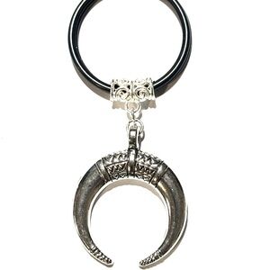 Silver Crescent Pendant Keychain
